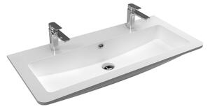 Mereo Mereo, Nábytkové dvojumyvadlo, 101x46,5x16 cm, litý mramor, bílé, UCM10147D