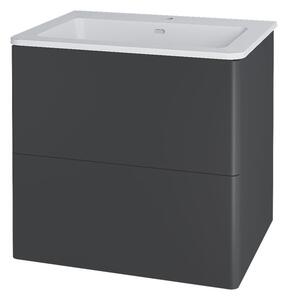 Mereo Mereo, Siena, koupelnová skříňka s umyvadlem z litého mramoru 61 cm, bílá, antracit, černá, CN430M