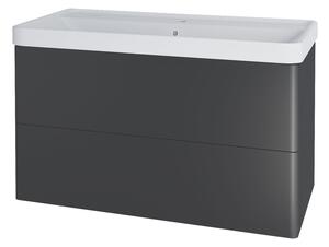 Mereo Mereo, Siena, koupelnová skříňka s keramickym umyvadlem 101 cm, bílá, antracit, černá, CN4321