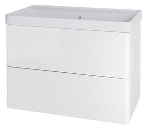 Mereo Mereo, Siena, koupelnová skříňka s keramickym umyvadlem 81 cm, bílá, antracit, černá, CN411