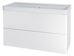 Mereo Mereo, Siena, koupelnová skříňka s keramickym umyvadlem 101 cm, bílá, antracit, černá, CN4122