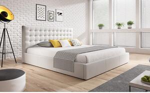 Čalouněná postel VERO rozměr 90x200 cm - Eko-kůže Bílá