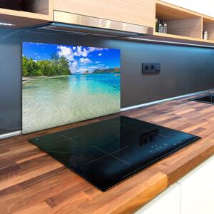 Kuchyňská deska skleněná Pláž Seychely pl-ko-80x52-f-93635847