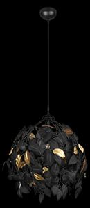 Trio R10461932 závěsné stropní svítidlo Leavy 1x28W | E27 - nastavitelná výška, černá, zlatá