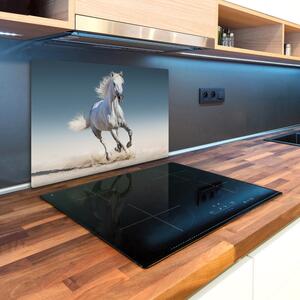 Kuchyňská deska skleněná Bílý kůň ve cvalu pl-ko-80x52-f-95257889