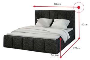 Čalouněná postel HEDVIKA + Matrace s roštem DONA 180x200, 180x200, berlin02