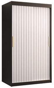 Šatní skříň Riflo Wave 1 | 100 cm | černá/bílá