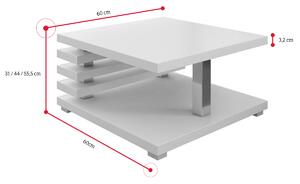 Konferenční stolek KYOTO, 60x50,5x60, bílý lesk