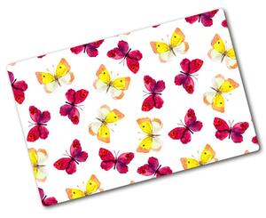 Kuchyňská deska skleněná Motýle a květiny pl-ko-80x52-f-96038679