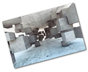 Kuchyňská deska skleněná Krychle beton pl-ko-80x52-f-97581369