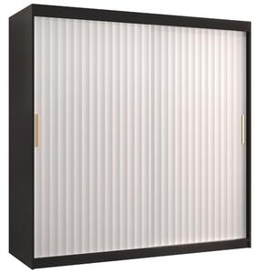 Šatní skříň Riflo Wave 1 | 180 cm | černá/bílá
