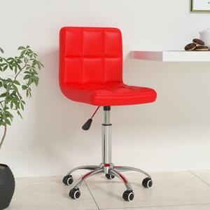 Otočná kancelářská židle červená umělá kůže