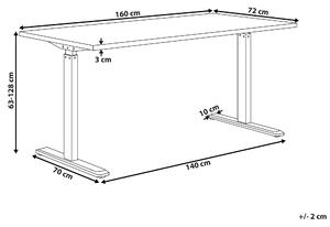Elektricky nastavitelný stůl 160 x 72 cm šedý/bílý DESTIN II