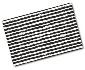 Kuchyňská deska skleněná Černobílé pásky pl-ko-80x52-f-98614123