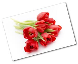 Deska na krájení tvrzená Červené tulipány pl-ko-80x52-f-99817079