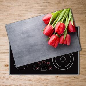 Deska na krájení tvrzená Červené tulipány pl-ko-80x52-f-99719823