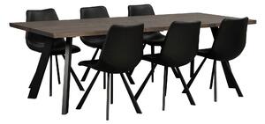 Tmavě hnědý dubový jídelní stůl Rowico Olym, 240 cm