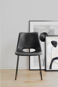 Černá kožená jídelní židle Rowico Mames