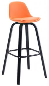 Barová židle Avika čalounění syntetická kůže, černá, oranžová