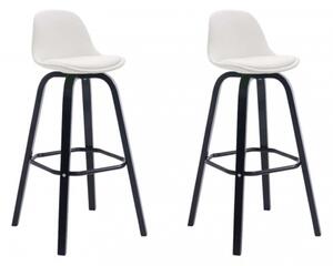 2 ks / set barová židle Avika syntetická kůže, černá, bílá