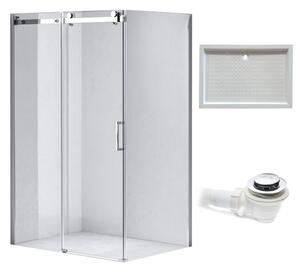 BPS-koupelny Obdélníkový sprchový kout HYD-OK203C 120x80 chrom/transparent + vanička HYD-OSV-SXL03E bílá