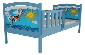 Vomaks unit, s.r.o. Dětská postel DP 013 rozměr matrace: 90 x 160 cm, Povrchová úprava: netransparentní barva modrá, Motiv pelesti: #12 pirate boat