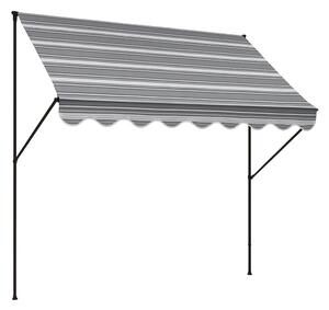 Upínací markýza Angerer (pruhy šedá / krémová, šířka 300 cm) (100274400034)