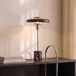 Lindby Stolní lampa Branford, retro, vínová, sklo/mramor, Červená, Obývací pokoj / jídelna, Sklo, Vintage