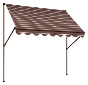 Upínací markýza Angerer (tmavě hnědá s béžovými pruhy, 150 cm) (100274400019)