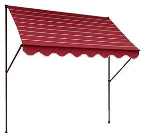 Upínací markýza Angerer (bordó s béžovými pruhy, 150 cm) (100274400007)