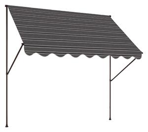 Upínací markýza Angerer (šedá / černá pruhy, šířka 200 cm) (100274400050)