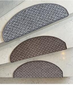 Nášlapy na schody Toledo půlkruh | hnědé Velikost nášlapu: 28 x 65 cm, Tvar: Půlkruh