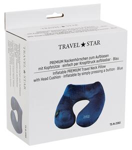 Travelstar Premium nafukovací cestovní polštář - modrý