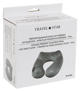 Travelstar Premium nafukovací cestovní polštář - šedý