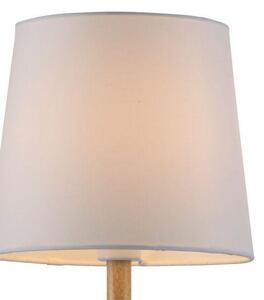 LEUCHTEN DIREKT Stolní lampa, látkové stínidlo, bílé, dřevo, jednoduché, nadčasové
