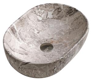 BPS-koupelny Keramické umyvadlo na desku HYD-NO-MAR2-480 48x34,5 cm, šedý mramor