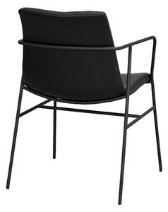 Černá kožená jídelní židle Rowico Padraig