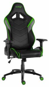 Herní židle RACING ZK-026 — PU kůže, černá / zelená, nosnost 130 kg