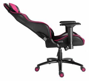 Herní židle RACING ZK-026 — PU kůže, černá / růžová, nosnost 130 kg