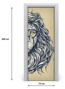Samolepící fototapeta na dveře Hipsterský lev 75x205 cm