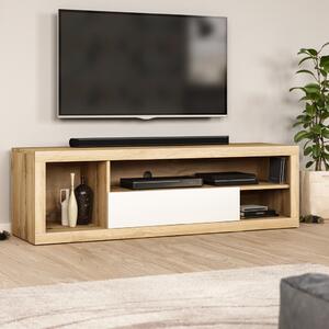TV stolek Unte - 140x42,6x40 cm | wotan dub/bílý