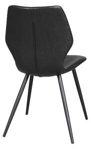 Černá kožená jídelní židle Rowico Been