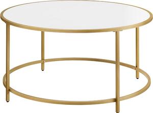 Massive home | Kulatý konferenční stolek Laura se zlatým ocelovým rámem LCT091A10