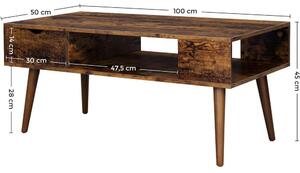 Massive home | Konferenční stolek se zásuvkou Vintage hnědý LCT028X01