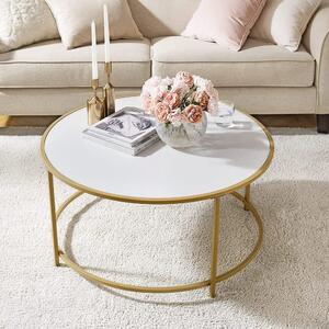 Massive home | Kulatý konferenční stolek Laura se zlatým ocelovým rámem LCT091A10