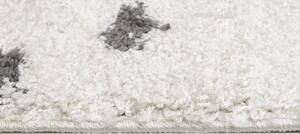 Makro Abra Kusový koberec Shaggy DELHI 4076A Puntíky Tečkovaný krémový šedý Rozměr: 60x100 cm