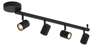 Moderní černé 4-světelné stropní bodové svítidlo GU10 50mm vč. podsvícení a 3-cestného vypínače - Back Up