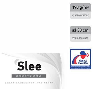 Slee jersey prostěradlo - bílá 180 x 200 cm - výprodej Rozměr: 180 x 200 cm