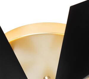 Designové stropní svítidlo černé se zlatým 5-ti světlem - Sinem