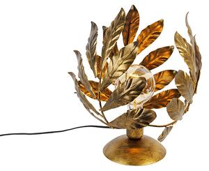 Vintage stolní lampa starožitná zlatá 30 cm - Linden